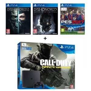 pack-ps4-slim-500-go-cod-infinite-warfare-dishonored-1-et-2-pes-2017-pas-cher