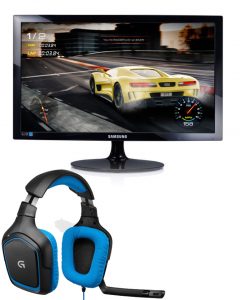 Moniteur LED Samsung 24'' + Casque Gamer surround Logitech G430