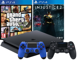 PS4-Slim-Noire-500-Go-2-manettes-GTA-5-Injustice-22