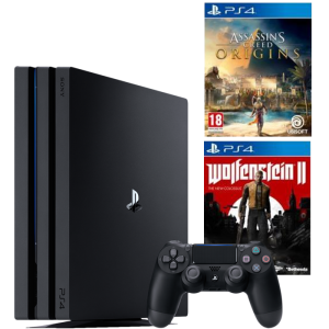 bon plan ps4 pro + 2 jeux assassin's creed origins wolfenstein 2