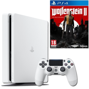 bon plan pack ps4 slim blanche + wolfenstein 2