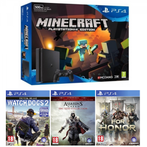 pack ps4 slim minecraft + 3 jeux offerts