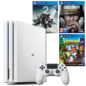 ps4 pro blanche 3 jeux cdiscount crash bandicoot cod ww2 destiny 2