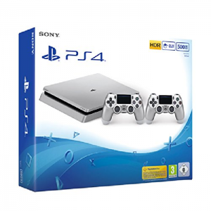 ps4 slim 2 manettes argent