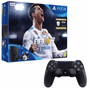 PS4 Slim 500Go noire avec 2 manettes + FIFA 18