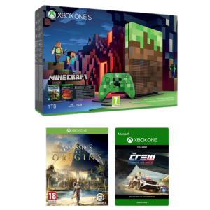 bon plan xbox one s minecraft edition assassin's creed origins the crew