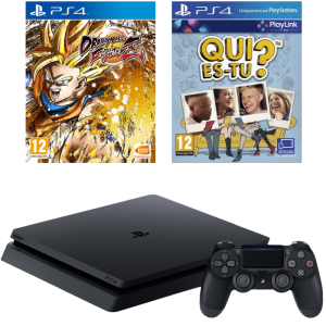 PS4 Slim 500 Go + dragon ball fighterz + Qui es-tu?