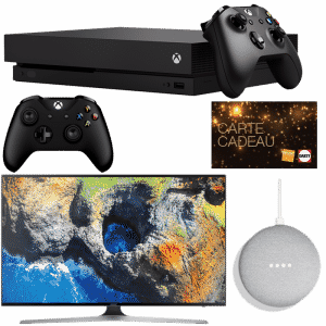 Pack TV 49 Samsung 4K + Xbox One X + 2 Manettes + Sea of Thieves + Google Home Mini + 50€ en Carte Cadeau