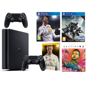Pack PS4 Slim + 2 manettes + FIFA 18 + Destiny 2 + artbook