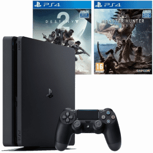PS4 Slim 500 Go + Monster Hunter World + Destiny 2 (depuis un mobile)