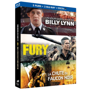 Coffret blu ray Un jour dans la vie de Billy Lynn + Fury + La Chute du Faucon Noir