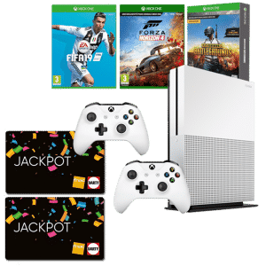 XBOX ONE S 1 TO + 2 MANETTES + 3 jeux + 3 MOIS DE LIVE GOLD APRÈS ACHAT DE CARTES CADEAUX FNAC EN PROMO