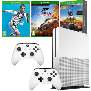 Xbox One S 1 To + 2 manettes + FIFA 19 + Forza Horizon 4 + PUBG + 3 mois de Live Gold