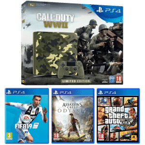 pack-pS4-slim-cod ww2-assassins-creed-odyssey-gta-5-fifa-19