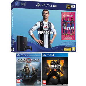 ps4 slim FIFA 19 cod black ops 4 god of war