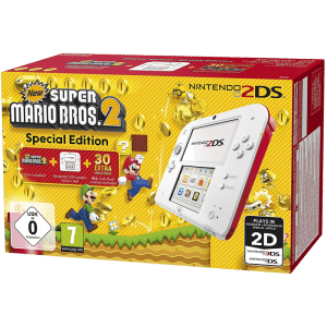 Console Nintendo 2DS Blanche et Rouge + New Super Mario Bros