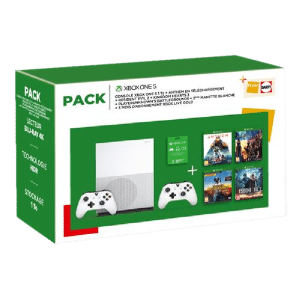 pack XBOX ONE S 1 TO + 2 MANETTES + 4 JEUX + 3 MOIS DE XBOX LIVE GOLD v2