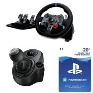 SLIDER Pack Logitech volant G29 pour PC et PS4 + Shifter + Carte PSN 20 euros