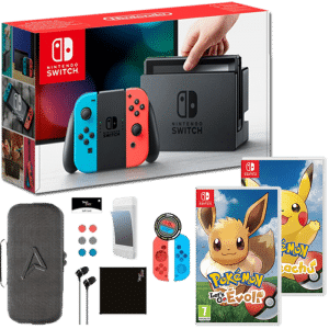 pack nintendo switch neon pokemon lets go pikachu evoli pack accessoires steelplay