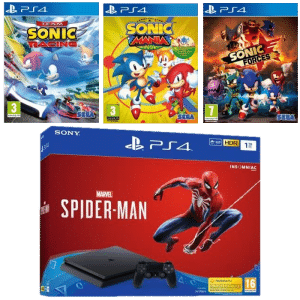 pack ps4 slim 1 To spiderman team sonic racing sonic mania sonic forces