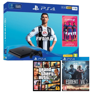 ps4 slim fifa 19 resident evil 2 remake gta 5 v1