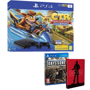 pack ps4 slim 1 To 2 manettes CTR days gone steelbook