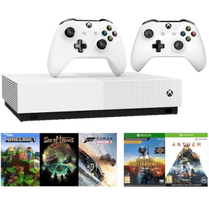 xbox-one-s-all-digital-standard 2 manettes PUBG ANthem