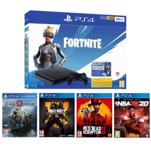 SLIDER ps4 slim 4 jeux god of war red dead redemption 2 cod black ops 4 nba 2k20