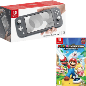 nintendo switch lite grise mario et les lapins cretins kingdom battle