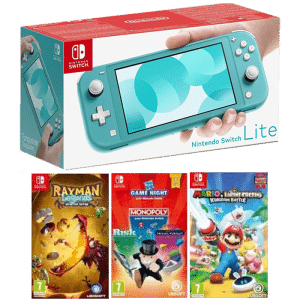 nintendo switch lite turquoise mario lapins cretins monopoly rayman legends