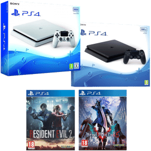 ps4 slim noire blanche resident evil 2 remake devil may cry dmc 5