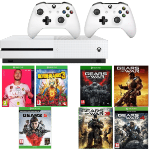 xbox one s 2 manettes 7 jeux fifa 20 gears 5 borderlands 3 v3