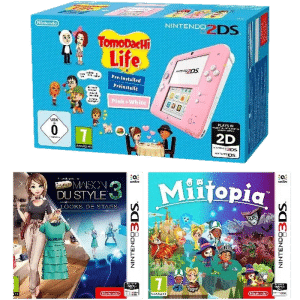 Console nintendo 2ds Rose et Blanche Tomodachi Life Préinstallé Miitopia La Nouvelle Maison Du Style 3