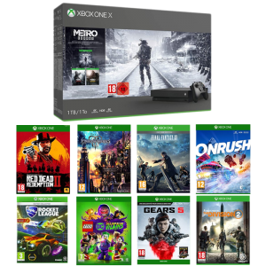 xbox one x 8 jeux metro exodus black friday auchan
