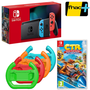 nouvelle nintendo switch crash team racing ctr 4 volants carte fnac plus