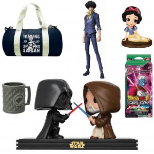 sélection produits dérivés et funko en promo micromania