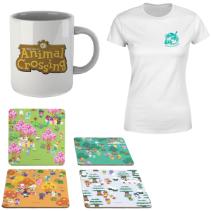 lot animal crossing t-shirt mug dessous de verres
