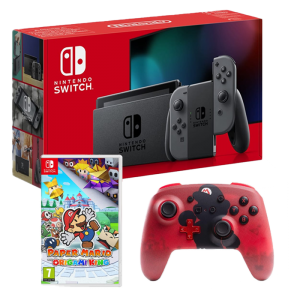 visuel produit pack switch promo avec manette mario sans fil et mario paper
