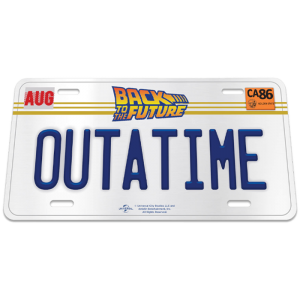 plaque out of time retour vers le futur visuel produit