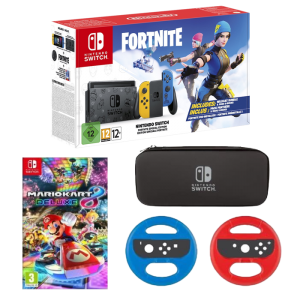 pack switch fortnite mario kart 8 deluxe avec 2 volants et 1 housse visuel produit