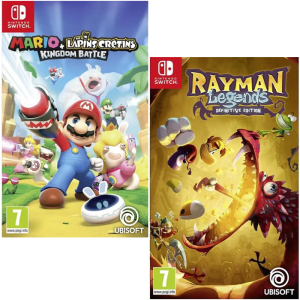 Pack 2 jeux Switch Mario lapins rayman legends visuel produit