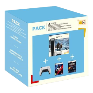 pack fnac console ps5 god of war spiderman 2 manettes visuel produit