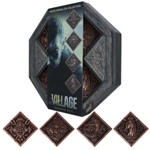 set 4 médaillons resident evil village edition limitée visuel produit