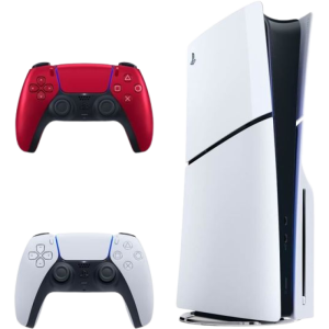 ps5 slim avec 2eme manette volcanic red visuel produit