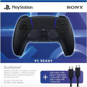 manette ps5 midnight black avec cable usb pour pc visuel produit